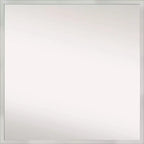 28" x 28" Non-Beveled Svelte Silver Wood Wall Mirror - Amanti Art: Modern Square, Includes Mounting Hardware