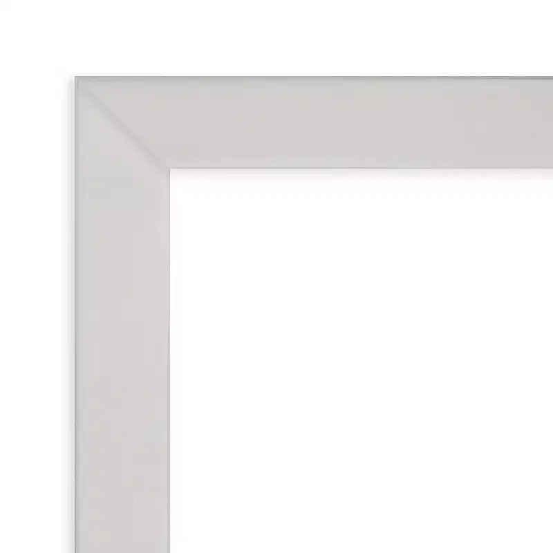Miroir mural en bois argenté Svelte non biseauté de 28 po x 28 po – Amanti Art : Carré moderne, quincaillerie de montage incluse