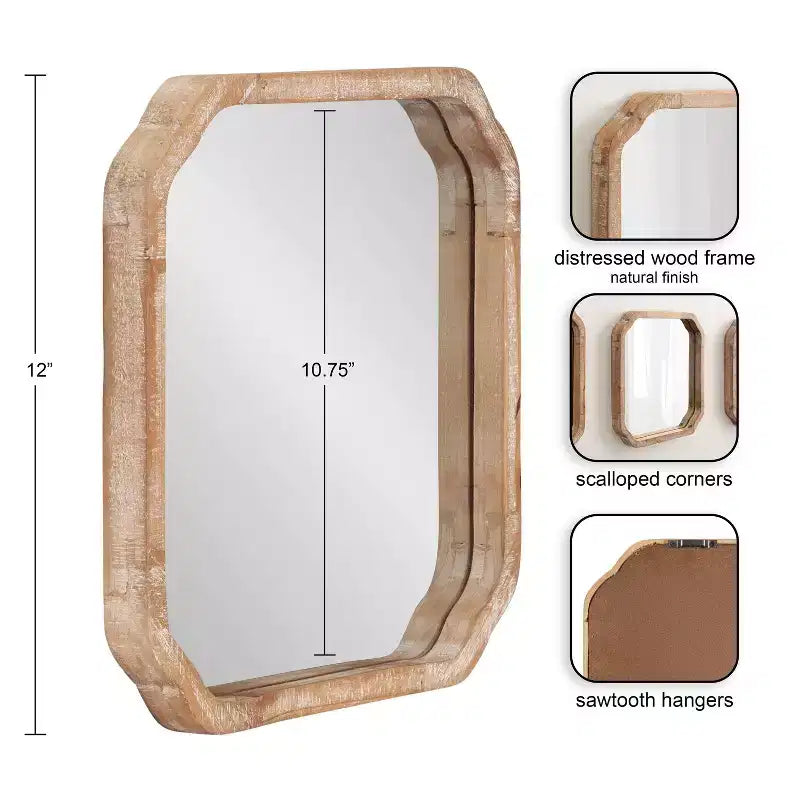 Kate & Laurel All Things Decor, ensemble de 3 miroirs muraux en bois Marston, brun
