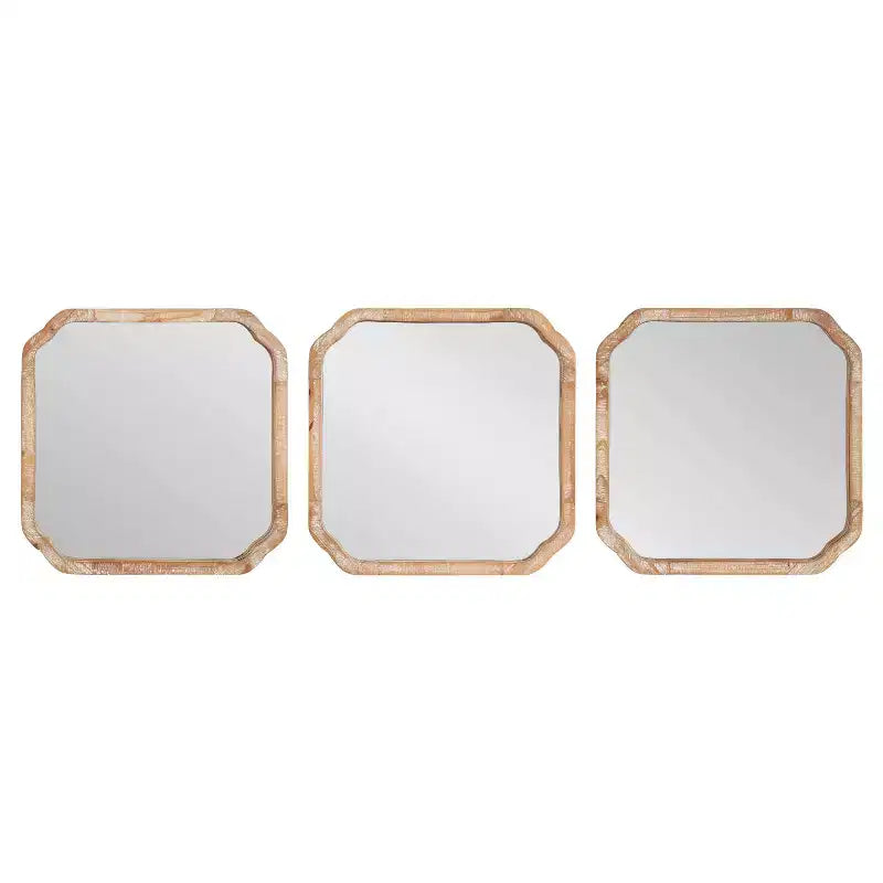 Kate & Laurel All Things Decor, ensemble de 3 miroirs muraux en bois Marston, brun