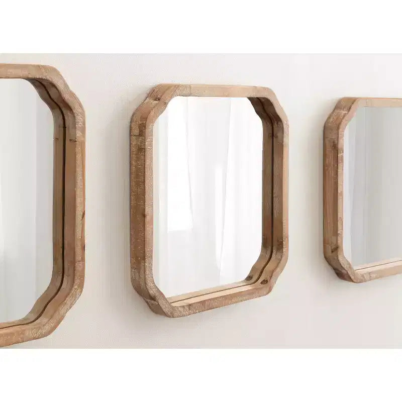Kate & Laurel All Things Decor, ensemble de 3 miroirs muraux en bois Marston, brun