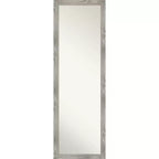 17" x 51" Non-Beveled Dove Gray Wash Square Full Length on The Door Mirror - Amanti Art: Polystyrene Frame, Wall or Door Mounted