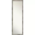 17" x 51" Non-Beveled Dove Gray Wash Square Full Length on The Door Mirror - Amanti Art: Polystyrene Frame, Wall or Door Mounted