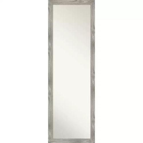 17" x 51" Non-Beveled Dove Gray Wash Square Full Length on The Door Mirror - Amanti Art: Polystyrene Frame, Wall or Door Mounted