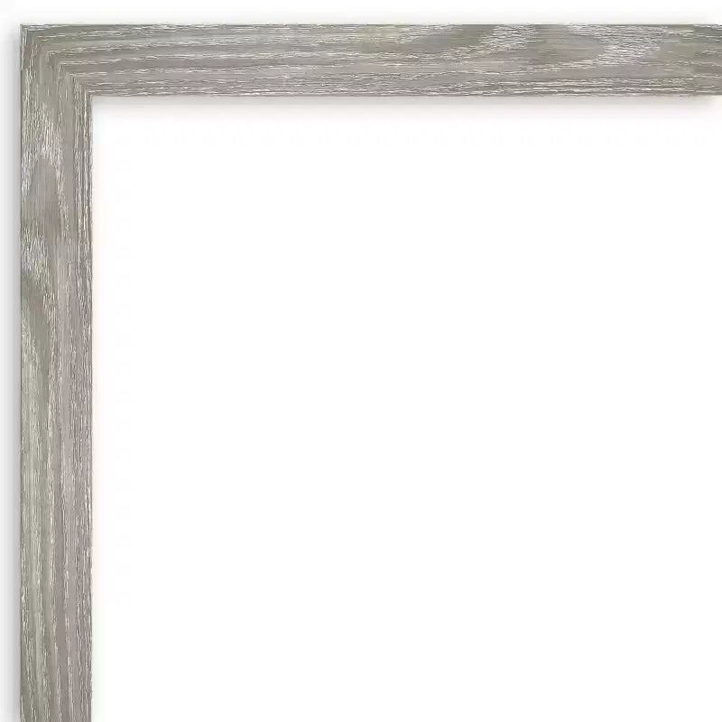 Miroir de porte pleine longueur carré 17" x 51" non biseauté Gris tourterelle - Amanti Art : Cadre en polystyrène, montage mural ou sur porte