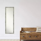 Miroir de porte pleine longueur carré 17" x 51" non biseauté Gris tourterelle - Amanti Art : Cadre en polystyrène, montage mural ou sur porte