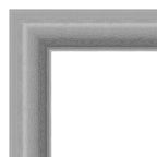 Miroir mural poli en nickel Amanti Art, 42 po x 30 po, à sommet sans biseau : Comprend le matériel de montage, Style moderne