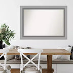 Miroir mural poli en nickel Amanti Art, 42 po x 30 po, à sommet sans biseau : Comprend le matériel de montage, Style moderne