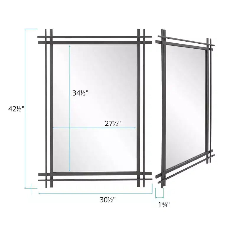 Miroir mural rectangulaire Howard Elliott 27"x38" doré à cadre orné : Style moderne, cadre en polyuréthane, aucun assemblage requis