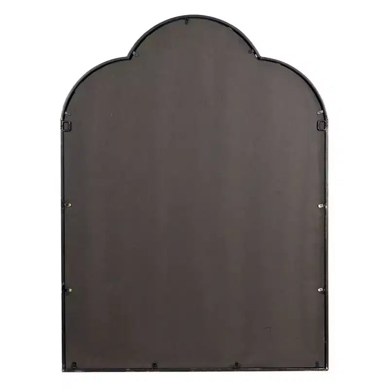 Miroir mural en métal inspiré des vitres de fenêtre avec dessus cintrés et clous noir - Olivia & May