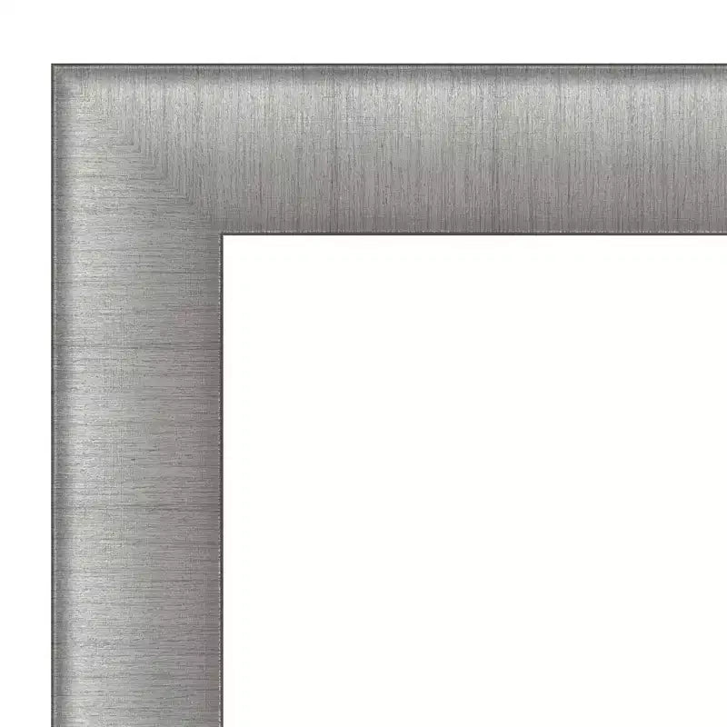 Amanti Art Miroir mural de salle de bain élégant, sans biseau, 41 x 29 po, étain brossé : Comprend le matériel de montage, cadre en polystyrène