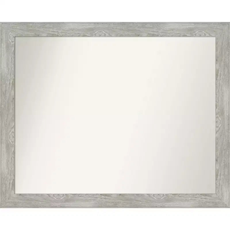 32" x 26" Non-Beveled Dove Narrow Bathroom Wall Mirror Gray Wash - Amanti Art: Includes Mounting Hardware