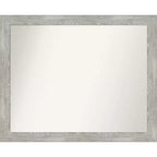 32" x 26" Non-Beveled Dove Narrow Bathroom Wall Mirror Gray Wash - Amanti Art: Includes Mounting Hardware