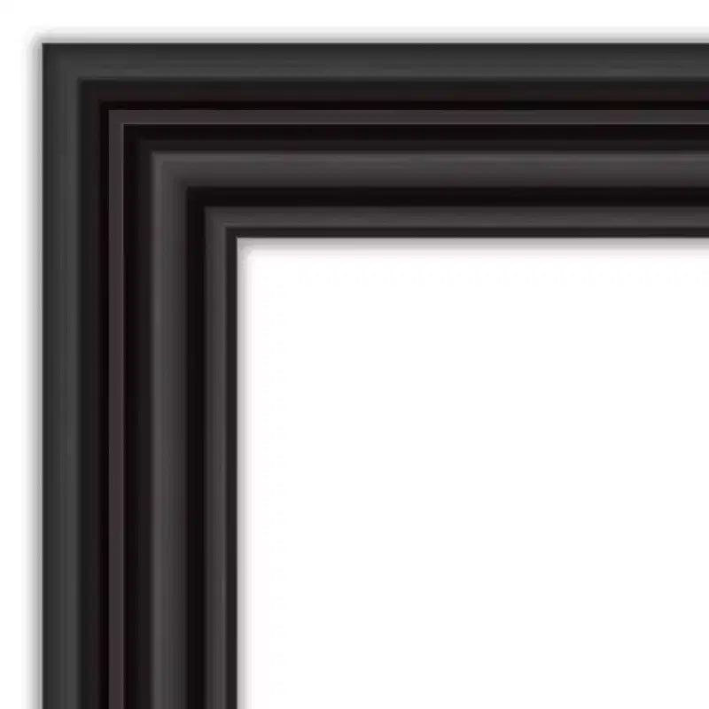 Miroir mural colonial noir non biseauté 44" x 33" - Amanti Art : Rectangle moderne, Fixations incluses
