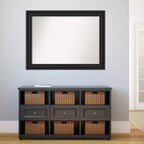 Miroir mural colonial noir non biseauté 44" x 33" - Amanti Art : Rectangle moderne, Fixations incluses