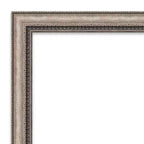 Miroir mural orné Lyla de 22 po x 28 po sans biseau avec cadre, argent - Amanti Art : Quincaillerie de montage incluse