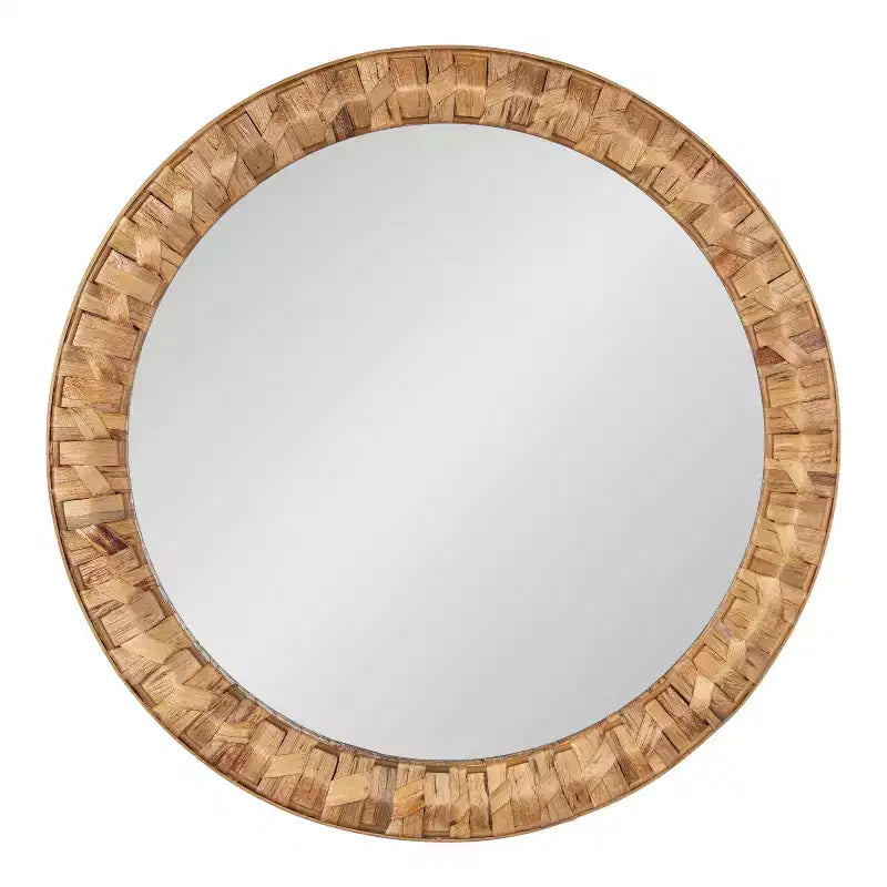 Kate & Laurel All Things Decor Miroir rond tissé Laalima 26"x26" brun rustique