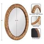 Kate & Laurel All Things Decor Miroir rond tissé Laalima 26"x26" brun rustique