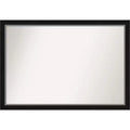 39" x 27" Non-Beveled Eva Narrow Bathroom Wall Mirror Black - Amanti Art: Modern Rectangular, Polystyrene Frame, Wall Mounted