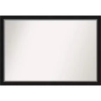 39" x 27" Non-Beveled Eva Narrow Bathroom Wall Mirror Black - Amanti Art: Modern Rectangular, Polystyrene Frame, Wall Mounted