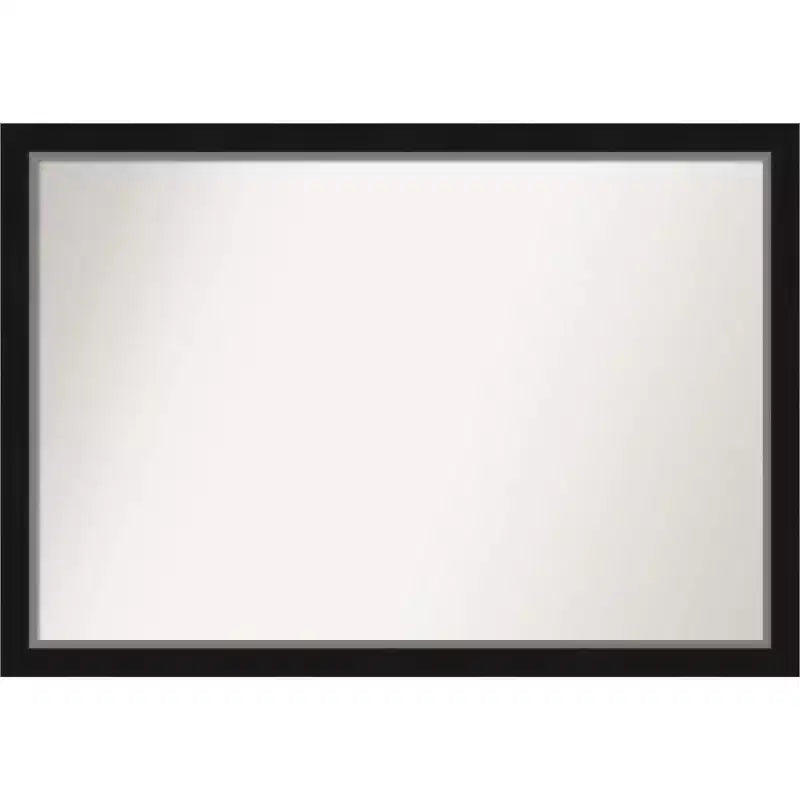 39" x 27" Non-Beveled Eva Narrow Bathroom Wall Mirror Black - Amanti Art: Modern Rectangular, Polystyrene Frame, Wall Mounted