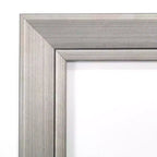 Miroir mural de salle de bain en bois étroit argenté Romano non biseauté de 40 x 28 po - Amanti Art : Rectangle moderne, mural