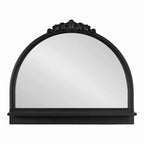 Miroir décoratif arche Dellona de 61 x 51 cm avec étagère, noir, de Kate & Laurel