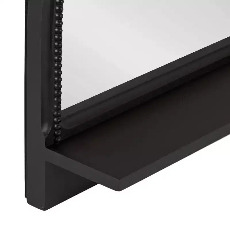 Miroir décoratif arche Dellona de 61 x 51 cm avec étagère, noir, de Kate & Laurel