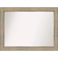 44" x 33" Non-Beveled Trellis Silver Wood Bathroom Wall Mirror - Amanti Art: Modern Style, Wood Frame, Wall Mounted