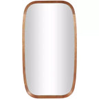 40"x22" Wooden Simplistic Wall Mirror with Rounded Edges Brown - Olivia & May: Modern Design, MDF Frame, No Assembly Required