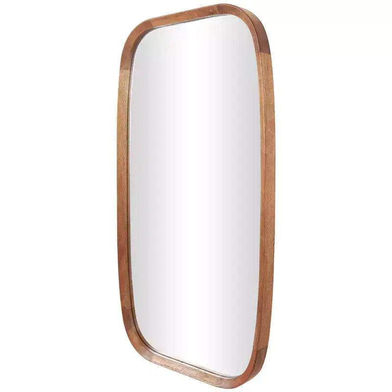 Miroir Mural Simpliste en Bois 40"x22" avec Bords Arrondis Marron - Olivia & May : Design Moderne, Cadre en MDF, Aucun Assemblage Requis