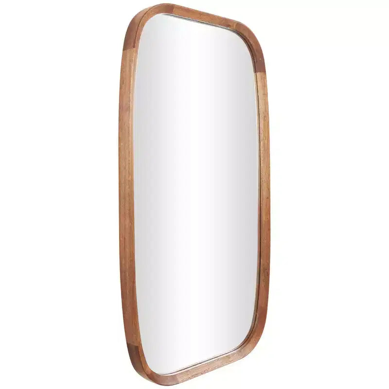 Miroir Mural Simpliste en Bois 40"x22" avec Bords Arrondis Marron - Olivia & May : Design Moderne, Cadre en MDF, Aucun Assemblage Requis