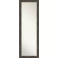 18" x 52" Bark Rustic Framed On the Door Mirror Charcoal - Amanti Art: Polystyrene Frame, Includes Mounting Hardware