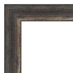 Miroir de porte encadré rustique écorce anthracite 45,7 x 132 cm – Amanti Art : Cadre en polystyrène, quincaillerie de montage incluse