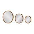 Kate & Laurel All Things Decor (Set of 3) Valenti Round Wall Mirror Set Rustic Brown