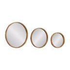 Kate & Laurel All Things Decor (Set of 3) Valenti Round Wall Mirror Set Rustic Brown