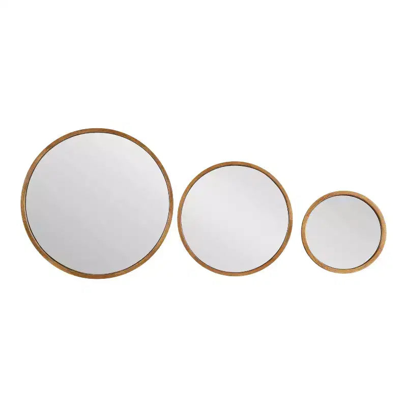 Kate & Laurel All Things Decor (Lot de 3) Lot de miroirs muraux ronds Valenti Marron rustique