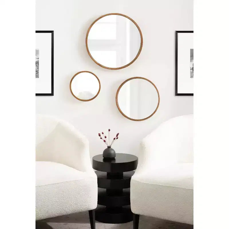 Kate & Laurel All Things Decor (Lot de 3) Lot de miroirs muraux ronds Valenti Marron rustique