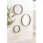 Kate & Laurel All Things Decor (Lot de 3) Lot de miroirs muraux ronds Valenti Marron rustique