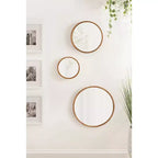 Kate & Laurel All Things Decor (Lot de 3) Lot de miroirs muraux ronds Valenti Marron rustique