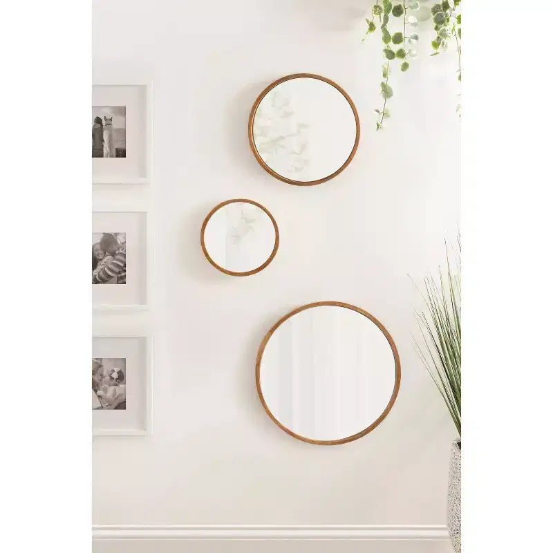 Kate & Laurel All Things Decor (Lot de 3) Lot de miroirs muraux ronds Valenti Marron rustique
