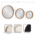 Kate & Laurel All Things Decor (Lot de 3) Lot de miroirs muraux ronds Valenti Marron rustique