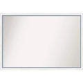 38"x26" Non-Beveled Morgan Wood Bathroom Wall Mirror White/Blue - Amanti Art
