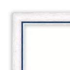 Miroir mural de salle de bain Morgan en bois 38 po x 26 po, non biseauté, blanc/bleu - Amanti Art