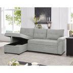 Canapé d'angle réversible convertible avec lit gigogne, méridienne de rangement et pieds durables