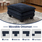 Canapé modulaire, Canapé d'angle confortable "Cloud" avec pouf, Canapé-lit profond pour salon