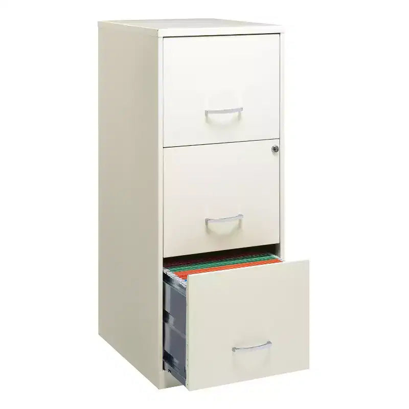 Classeur vertical intelligent de 45,7 cm de profondeur à 3 tiroirs de largeur Lettre Space Solutions Blanc perle