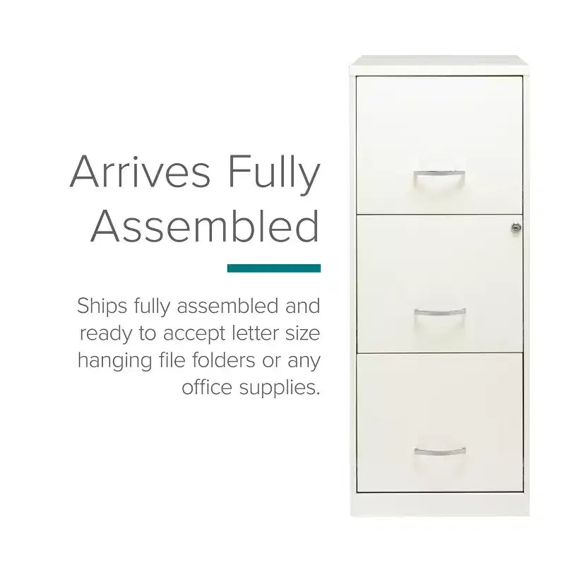 Classeur vertical intelligent de 45,7 cm de profondeur à 3 tiroirs de largeur Lettre Space Solutions Blanc perle