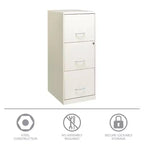 Classeur vertical intelligent de 45,7 cm de profondeur à 3 tiroirs de largeur Lettre Space Solutions Blanc perle