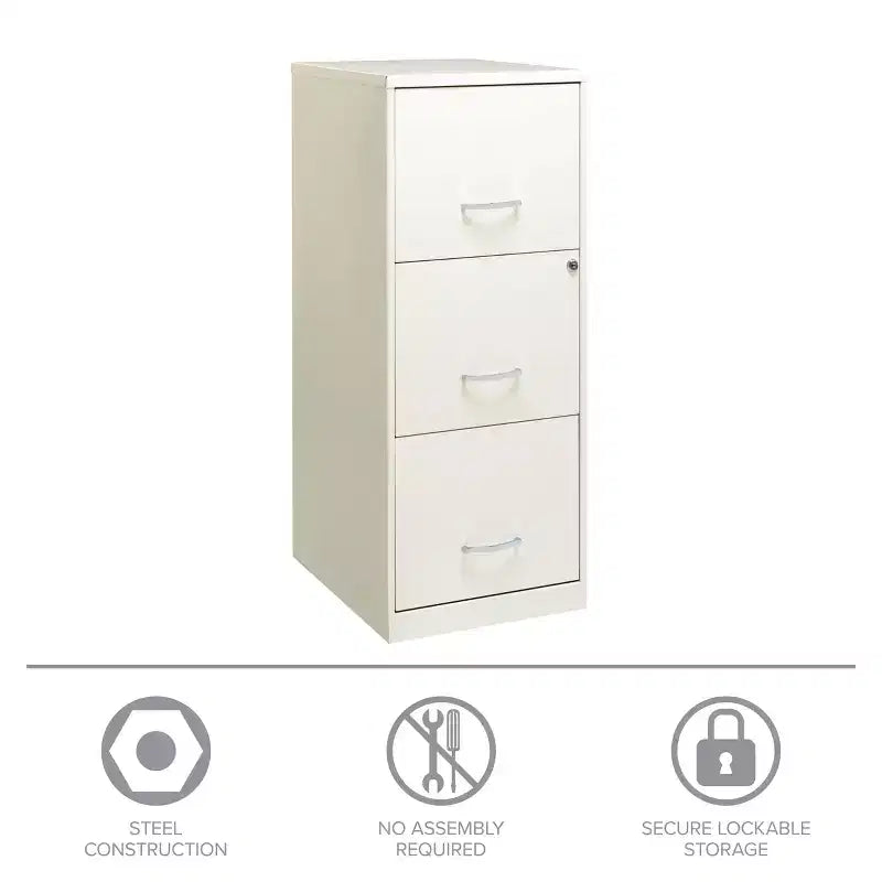 Classeur vertical intelligent de 45,7 cm de profondeur à 3 tiroirs de largeur Lettre Space Solutions Blanc perle
